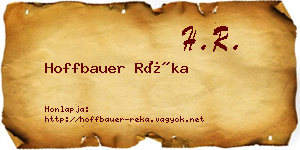 Hoffbauer Réka névjegykártya